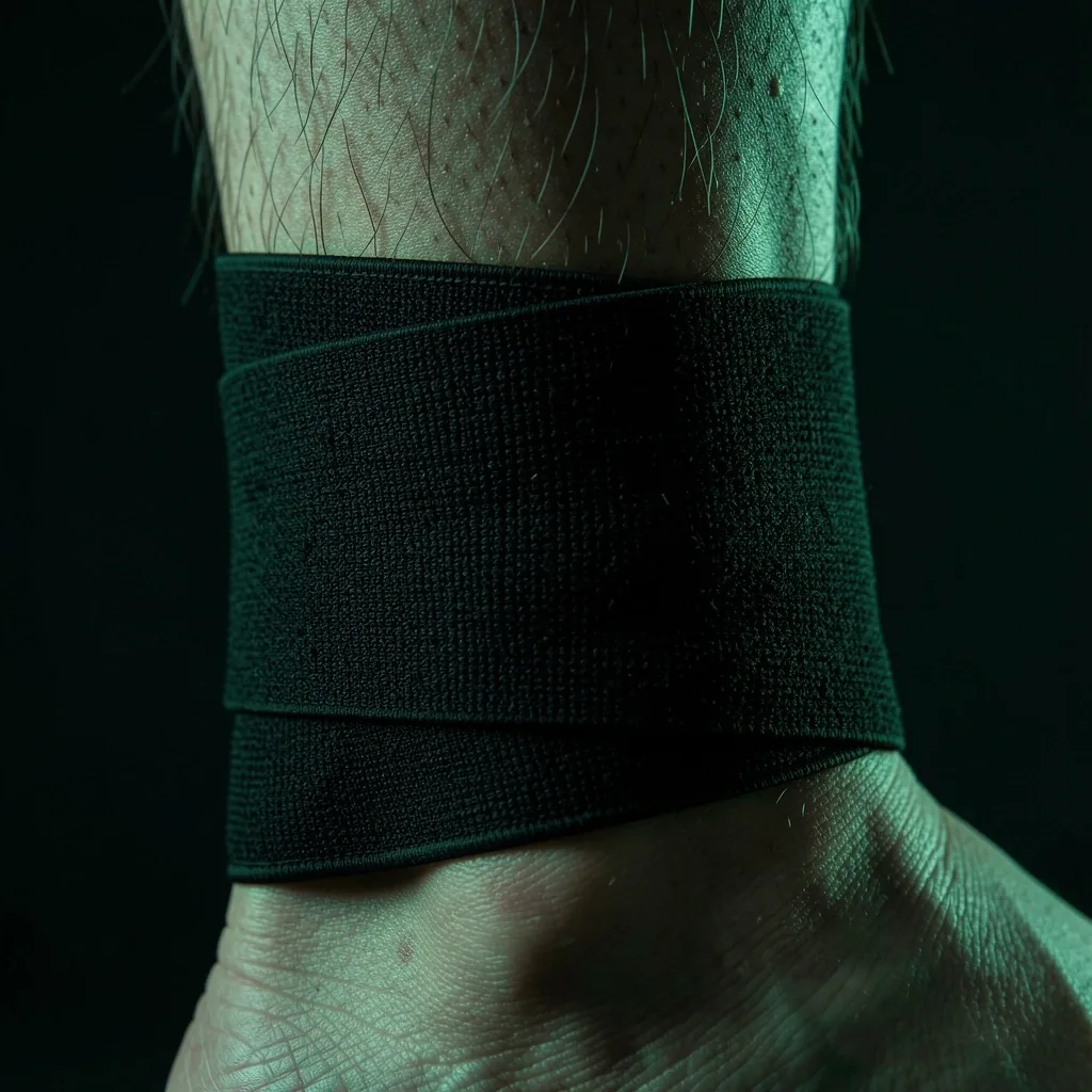 Hip mobility stretching strap in use